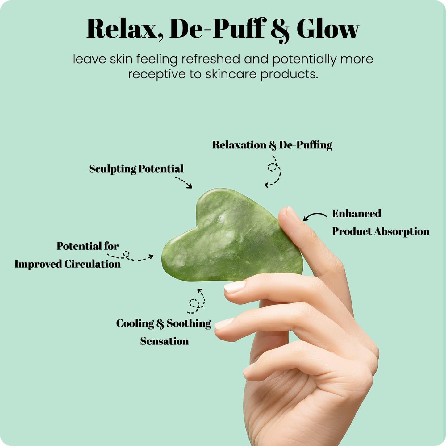 Jade Face Roller And Gua Sha Set For Gentle Facial Massage